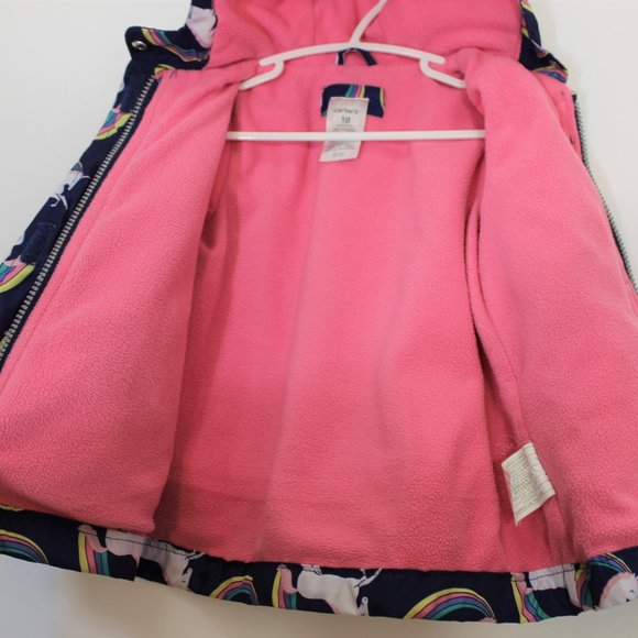 CARTER'S Fall Fleece Unicorn Jacket 18 M - Picture 5 of 7